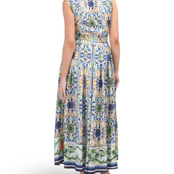 🌟 Dalia McPhee Vibrant Tile Print Maxi Dress – Size Large – Like New 🌟 - Picture 2 of 15